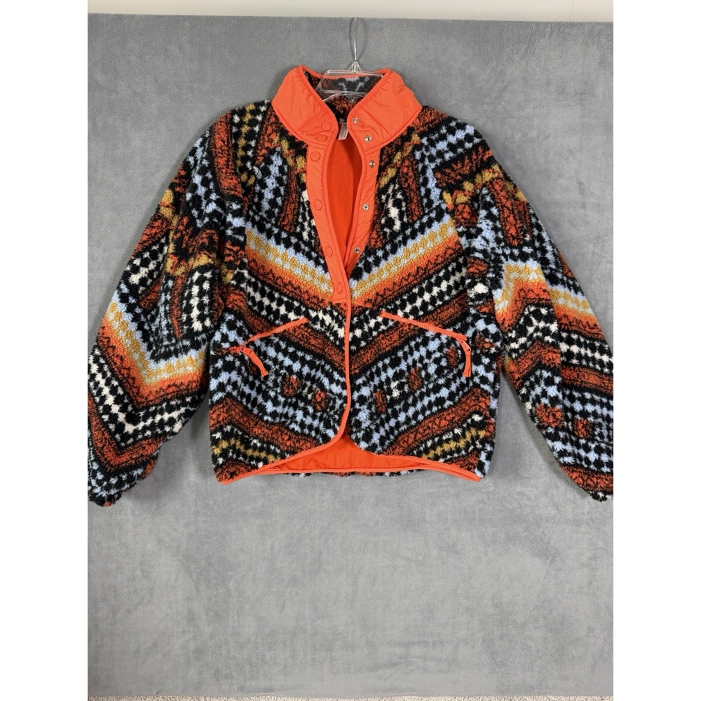 Free People FP Movement Rocky Ridge Fleece Jacket Orange Women'sโ Sz XS Gorpcore